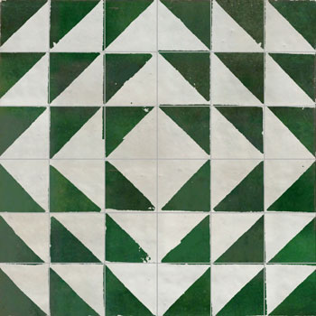 Mosaic House Moroccan tile Seville Custom 1-10 White Green  zellige, mosaic, zellij, field, pattern, glaze, simple, classic 